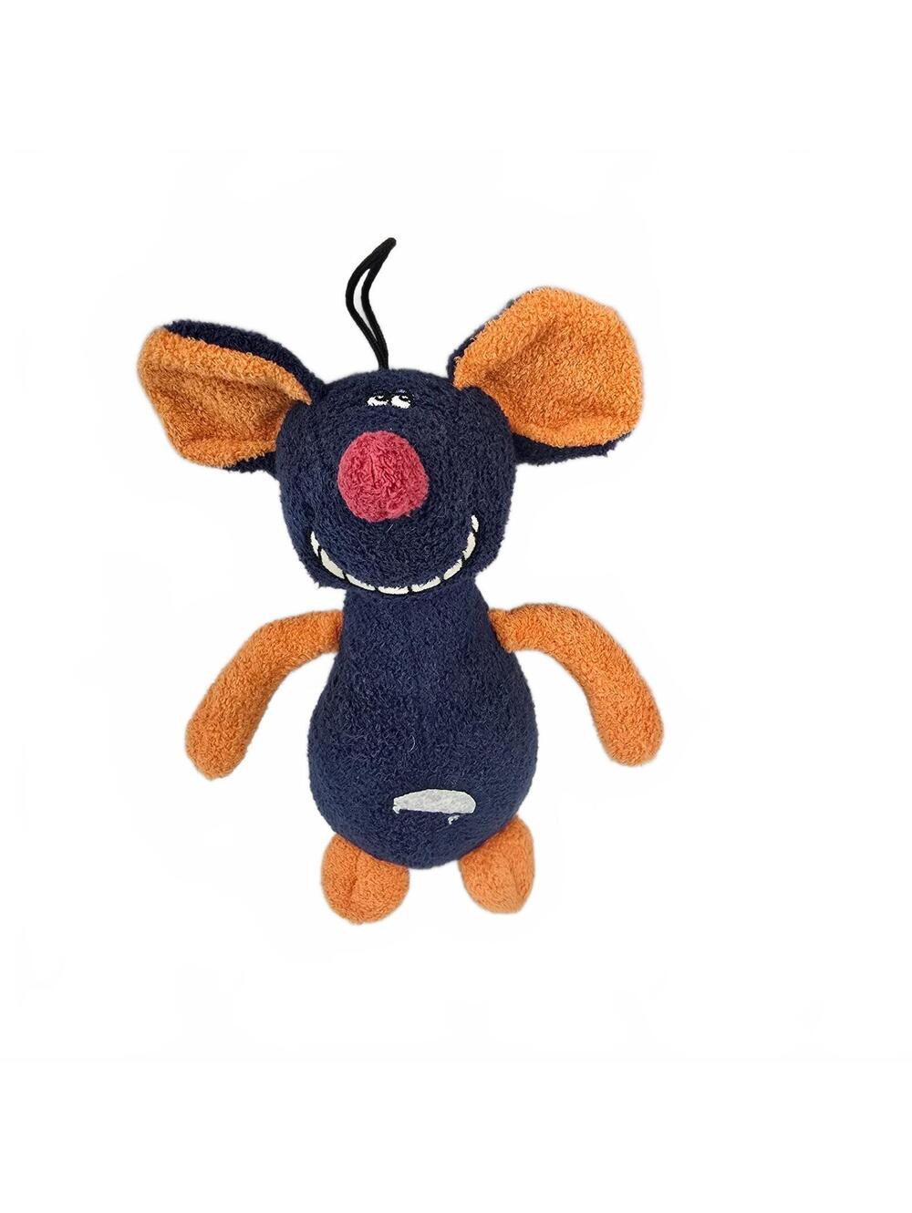 Multipet Deedle Dudes Mouse Singing Plush Dog Toy Fetch Play Chew Puppy Blue 8"